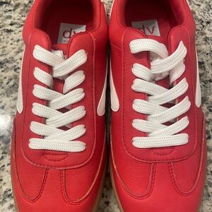 DV by Dolce Vita Bright Red and White Sneakers